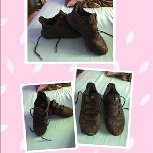 Adidas black and gold sparkle